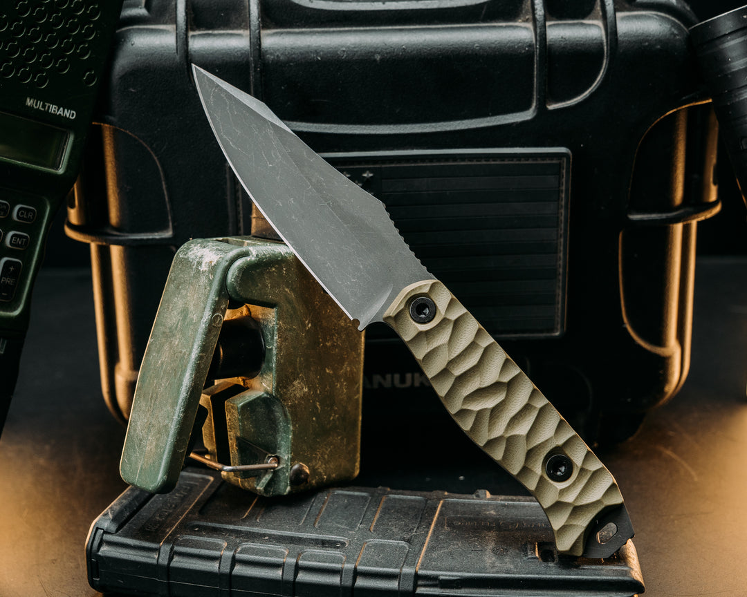 Field Knife- OD Green G10, Allen Bolts, Textured Grip