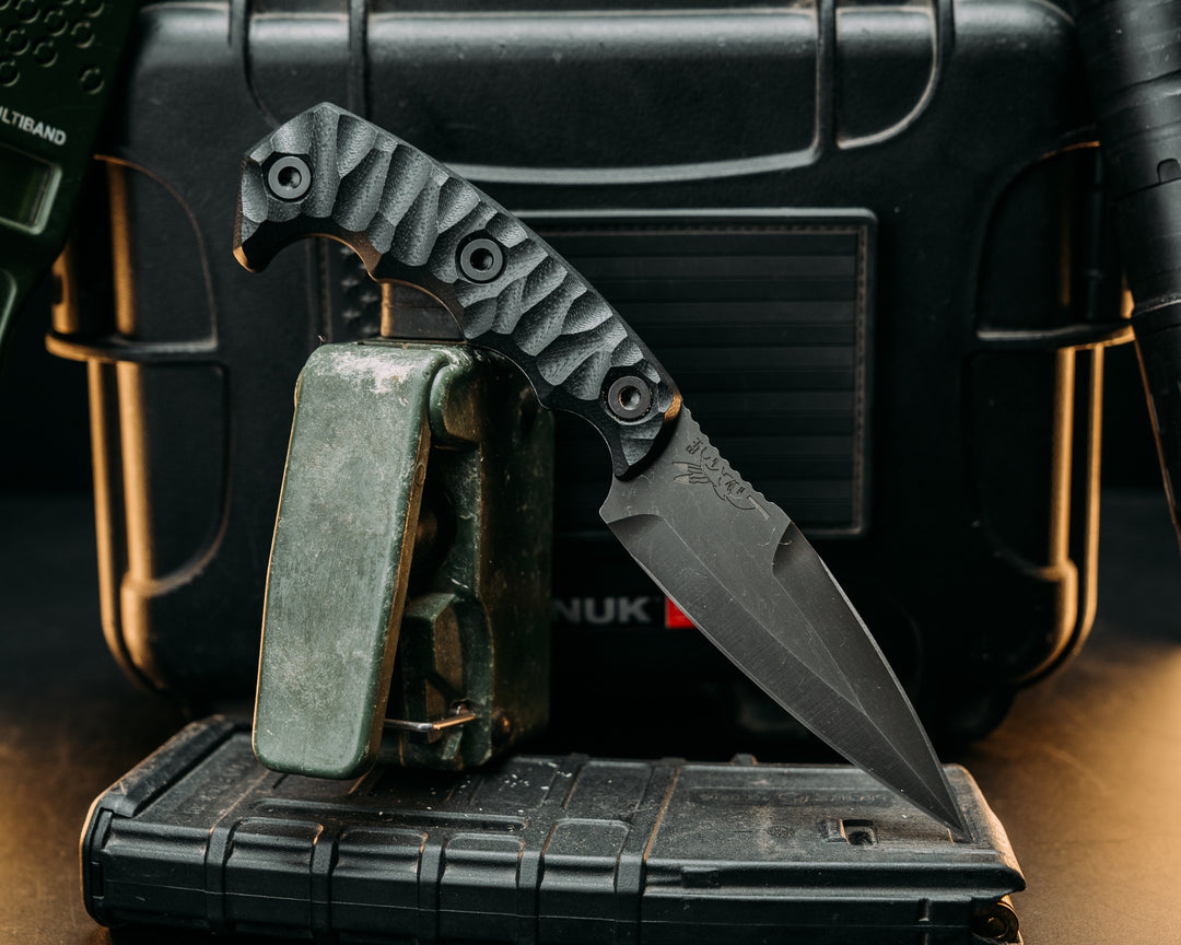 4" HUMINT - Black G10, Allen Bolts, Textured Grip