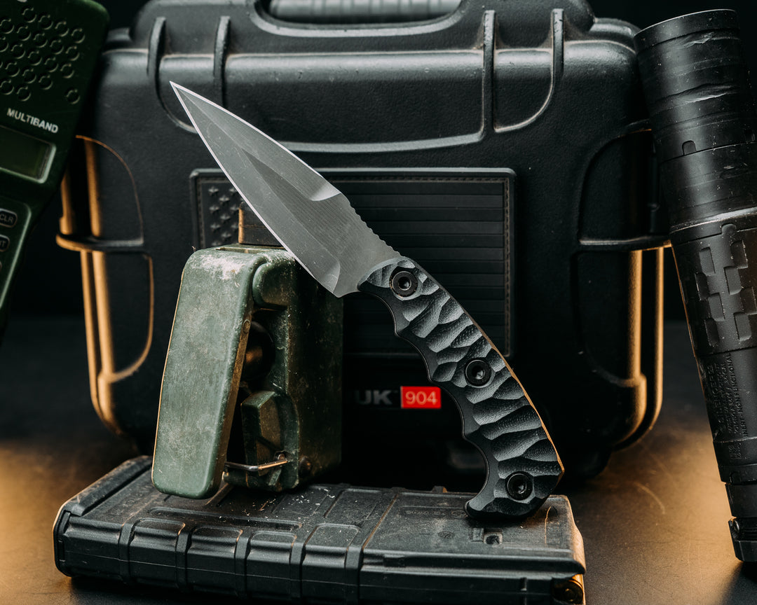 4" HUMINT - Black G10, Allen Bolts, Textured Grip