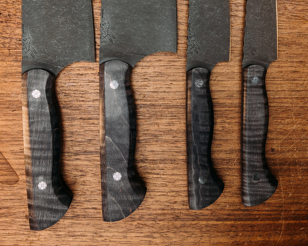 Chef Set - Dyed Curly Mango, Mosaic Pins, Smooth Grip