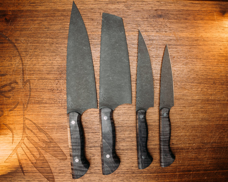 Chef Set - Dyed Curly Mango, Mosaic Pins, Smooth Grip