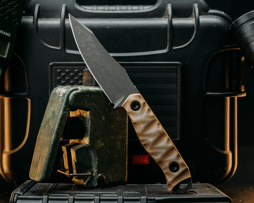 Field Knife Jr- Ghost/Coyote G10, Allen Bolts, Textured Grip