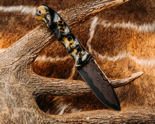 Disaster Cub- Baker Forge Wavy CopperMai- Rams Horn, Mosaic Pins, Brass Lanyard Pin, Textured Grip