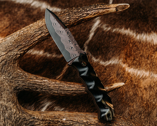 Disaster Cub- Baker Forge Wavy CopperMai- Rams Horn, Mosaic Pins, Brass Lanyard Pin, Textured Grip