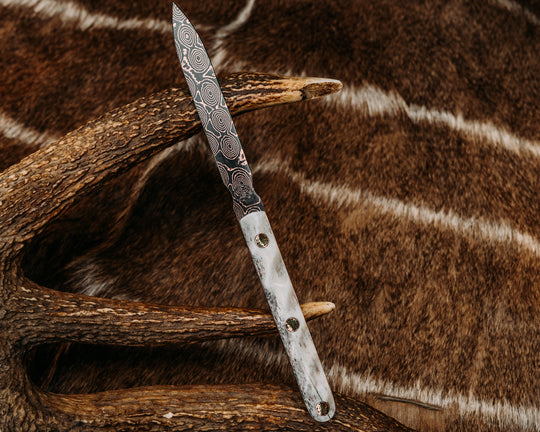 OSS Spike- Baker Forge Raindrop CopperMai- Elk Antler, Mosaic Pins, Textured Grip