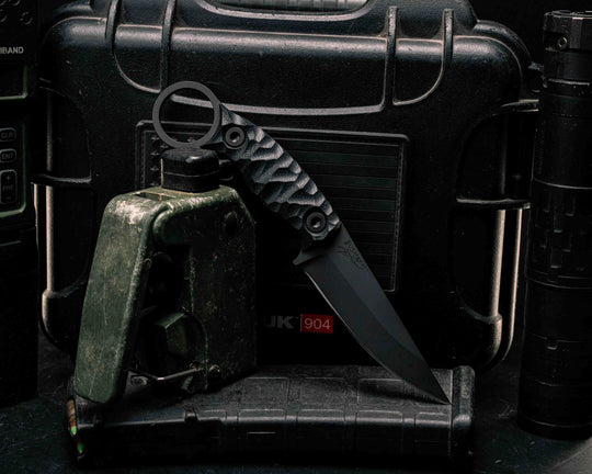 Osoraku 3" Mini - Black G10, Armor Black Cerakote, Allen Bolts, Textured Grip