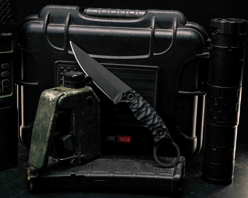 Osoraku 3" Mini - Black G10, Armor Black Cerakote, Allen Bolts, Textured Grip