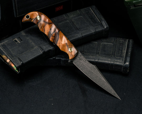 Senator- Beechwood, Mosaic Pins, Brass Lanyard Pin, Textured Grip