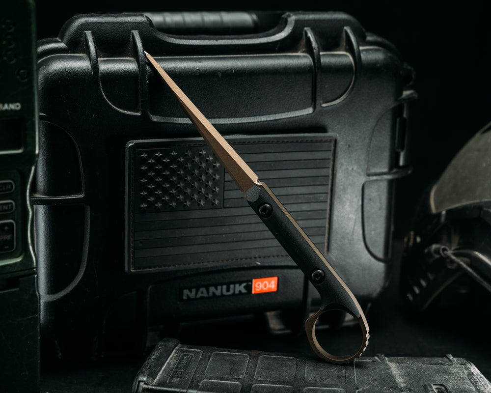 Ring Cardiac Spike - Black G10, Burnt Bronze Cerakote, Allen Bolts, Smooth Grip