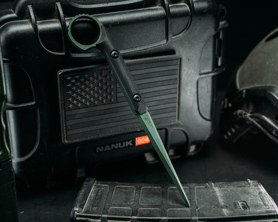 Ring Cardiac Spike - Black G10, Highland Green Cerakote, Allen Bolts, Smooth Grip