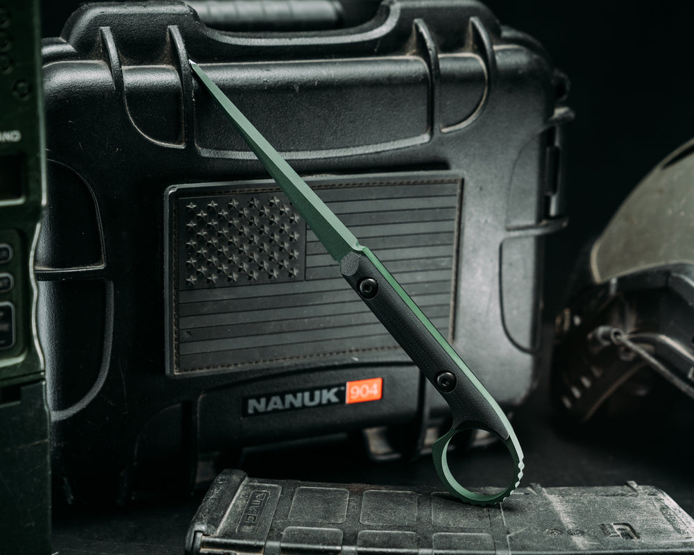 Ring Cardiac Spike - Black G10, Highland Green Cerakote, Allen Bolts, Smooth Grip