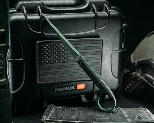 Ring Cardiac Spike - Black G10, Highland Green Cerakote, Allen Bolts, Smooth Grip