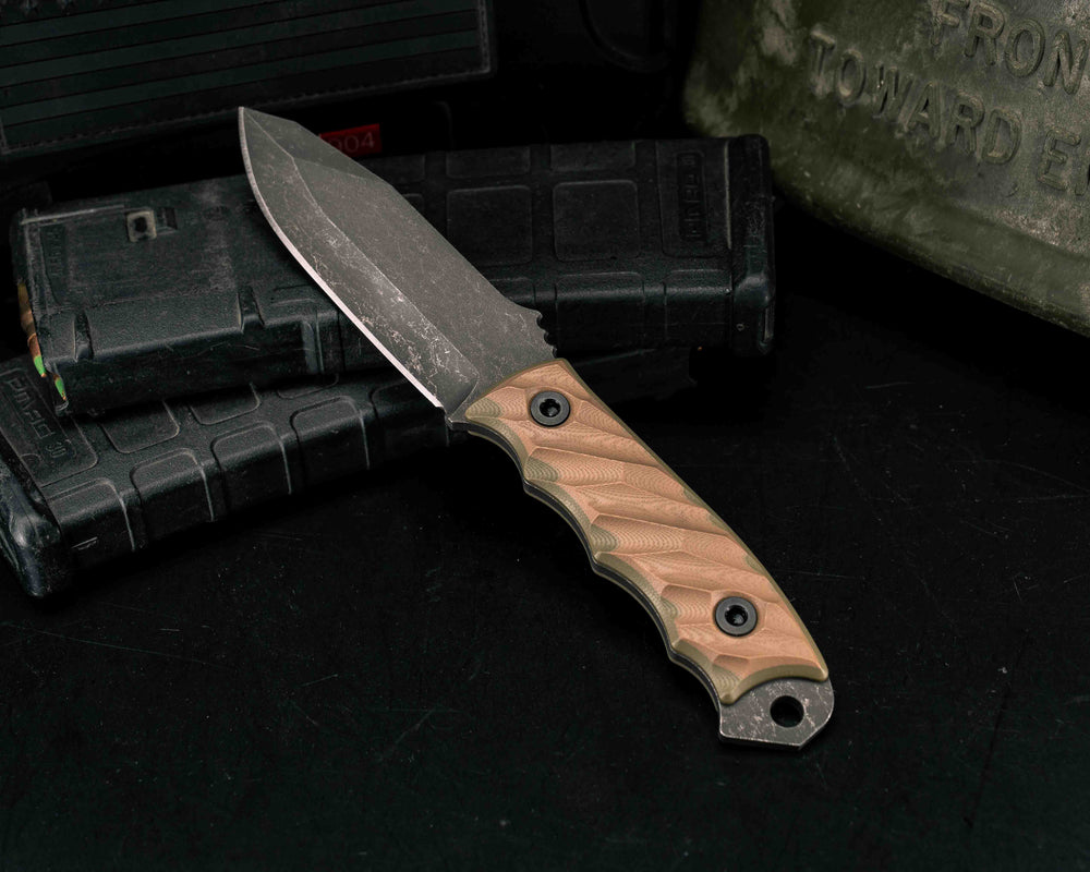 Disaster Jr- Coyote and OD Green G10, Allen Bolts, Textured Grip