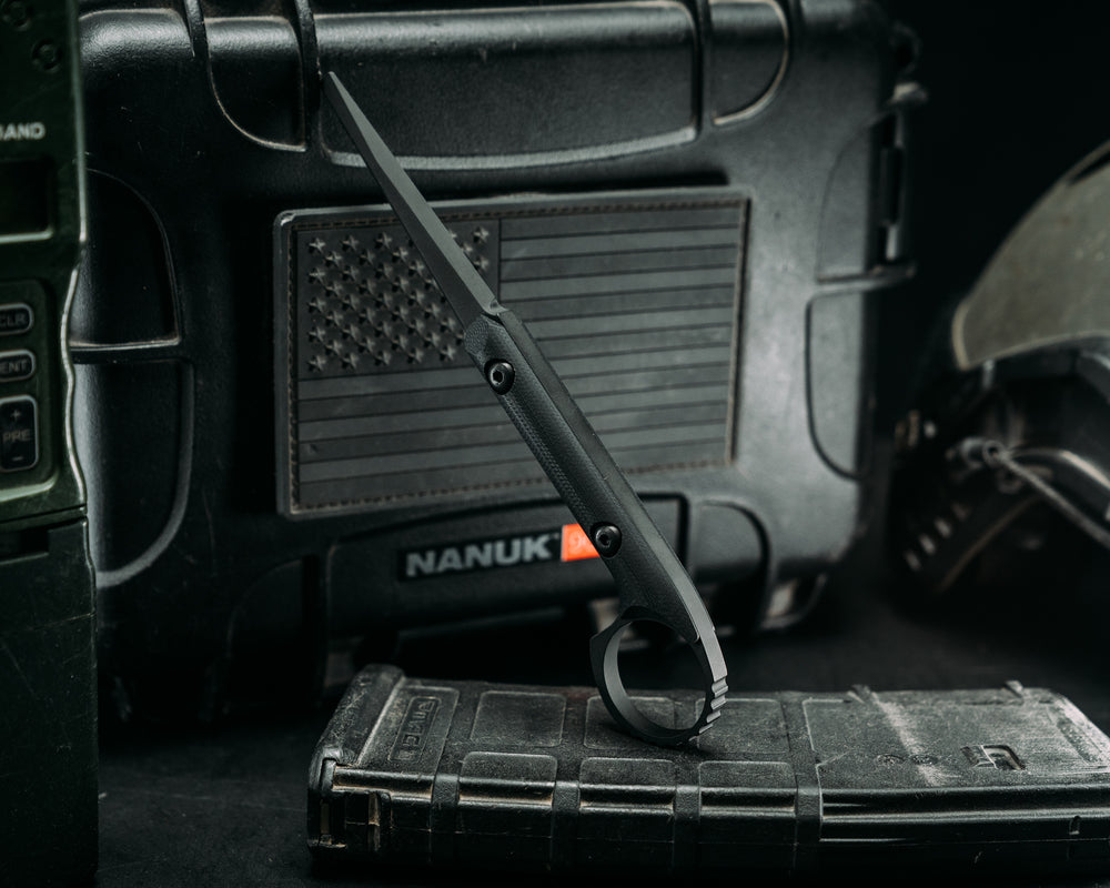 Ring Flathead Tool - Black G10, Armor Black Cerakote, Allen Bolts, Smooth Grip