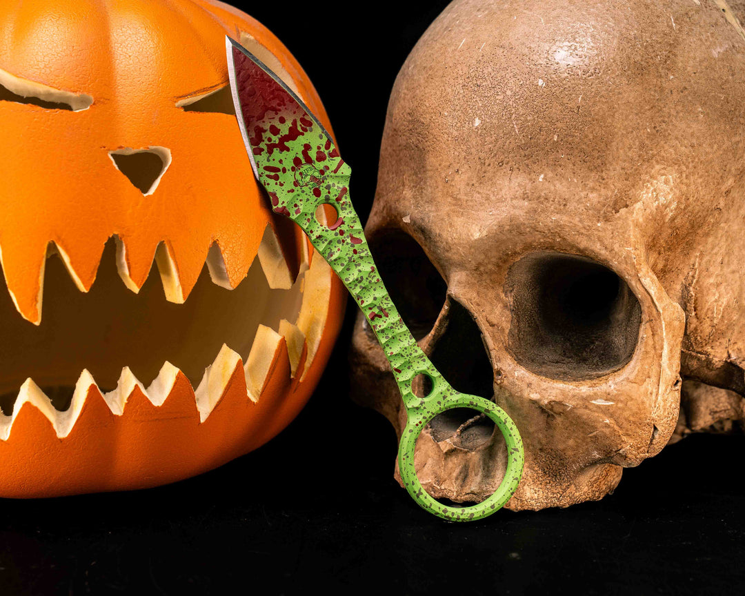 Halloween Ringstrike - Green with Red Splatter Cerakote and Machined Rockwork Handle