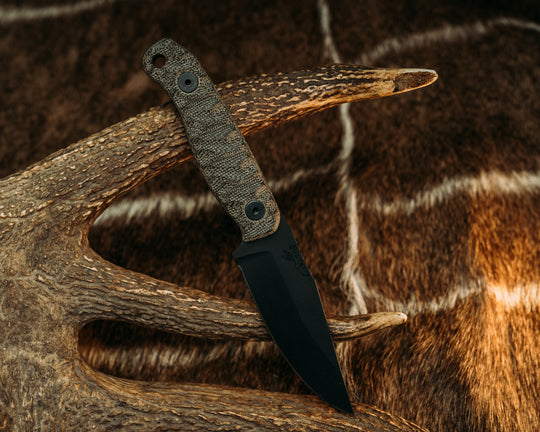 Feather Light- OD Green Canvas Micarta, Armor Black Cerakote, Allen Bolts, Chaos Grip