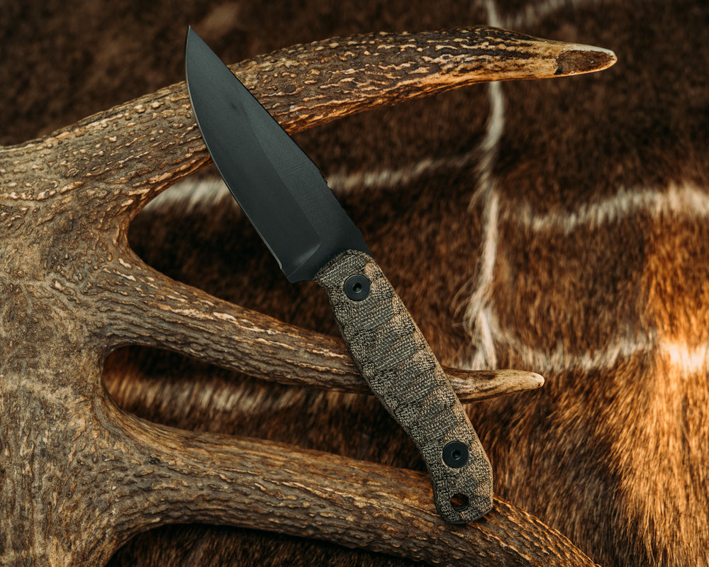 Feather Light- OD Green Canvas Micarta, Armor Black Cerakote, Allen Bolts, Chaos Grip