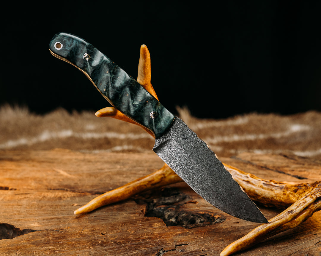 Crow Jr- Dyed Black Ash, Mosaic Pins, Textured Grip.