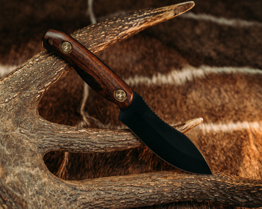 Skinner Jr- Desert Ironwood, Armor Black Cerakote, Brass Allen Bolts, Smooth Grip