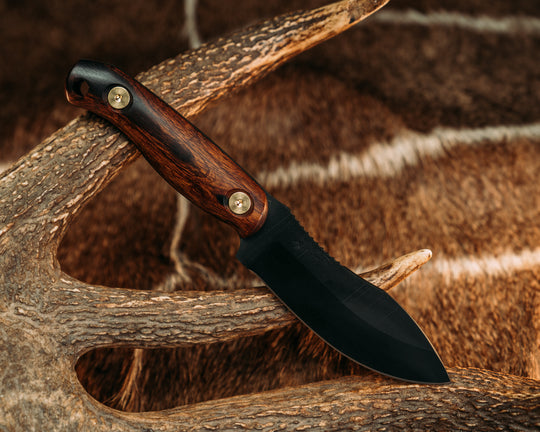 Skinner Jr- Desert Ironwood, Armor Black Cerakote, Brass Allen Bolts, Smooth Grip