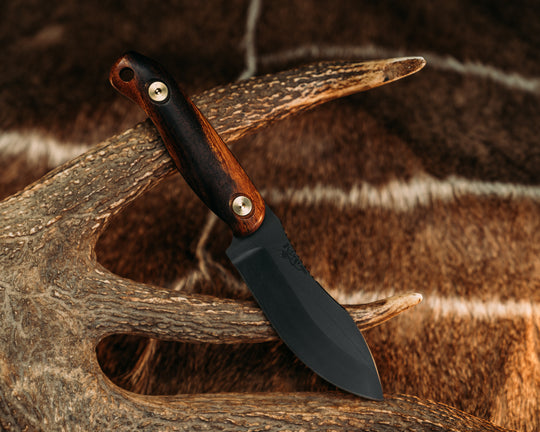 Skinner Jr- Desert Ironwood, Armor Black Cerakote, Brass Allen Bolts, Smooth Grip