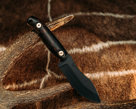 Skinner Jr- Desert Ironwood, Armor Black Cerakote, Brass Allen Bolts, Smooth Grip