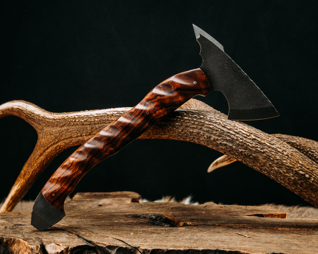 Bleeding Heart Hawk- Desert Ironwood, 1/8" Mosaic Pins, Textured Grip