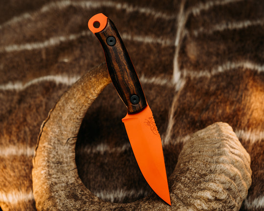 Crow Scalper - Desert Ironwood, Hunter Orange Cerakote, Allen Bolts, Smooth Grip.