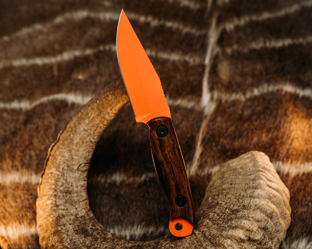 Crow Scalper - Desert Ironwood, Hunter Orange Cerakote, Allen Bolts, Smooth Grip.