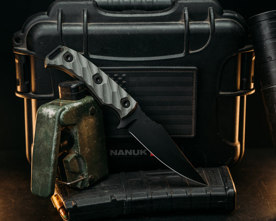 Tosahwi- Grey G10, DLC (Diamond Like Coating), Allen Bolts, Textured Grip