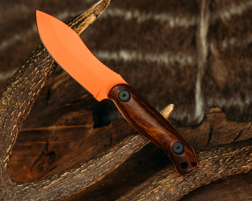 Skinner Jr- Desert Ironwood, Hunter Orange Cerakote, Allen Bolts, Smooth Grip