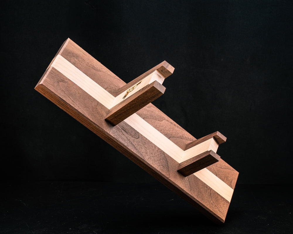 Tomahawk/hatchet Stand - Walnut with Maple Stripe