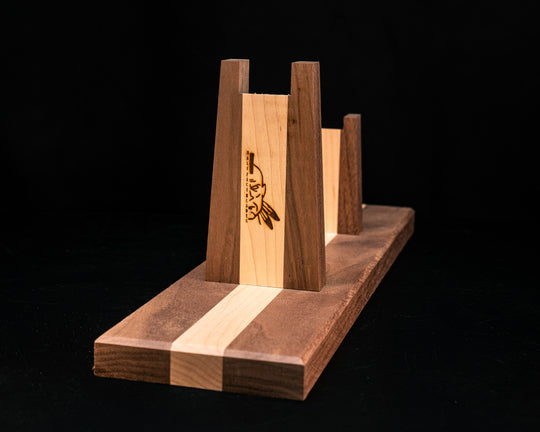 Tomahawk/hatchet Stand - Walnut with Maple Stripe