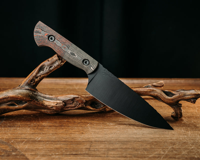 Chef Jr- Gold Camo Carbon and Lava Flow Fat Carbon, Armor Black Cerakote, Allen Bolts, Smooth Grip