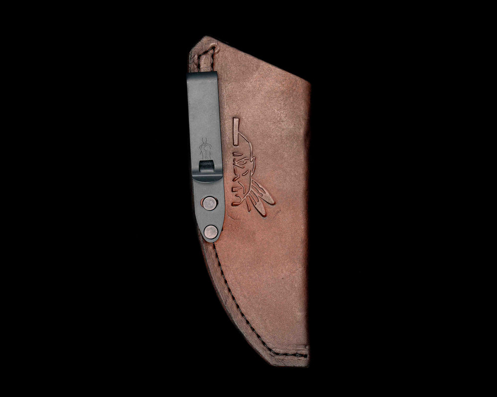 Tan Leather Compression Sheath with Clip- For Jr Series and Smaller