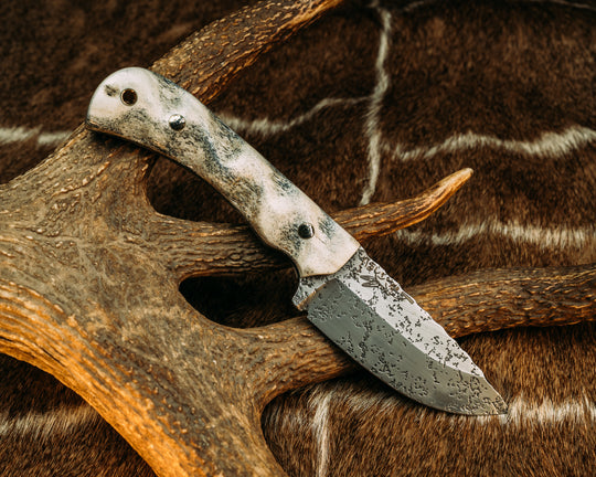 Cavner- CO Elk Antler, Mosaic Pins, Brass Lanyard Pin, Textured Grip