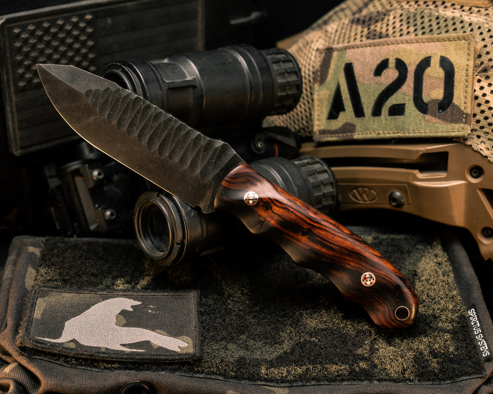 Disaster Jr- Desert Ironwood, Copper Patriot Mosaic Pins, Copper Lanyard Pin, Textured Grip