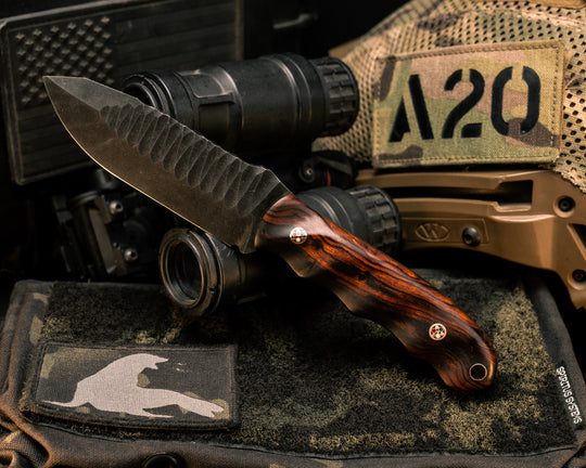 Disaster Jr- Desert Ironwood, Copper Patriot Mosaic Pins, Copper Lanyard Pin, Textured Grip