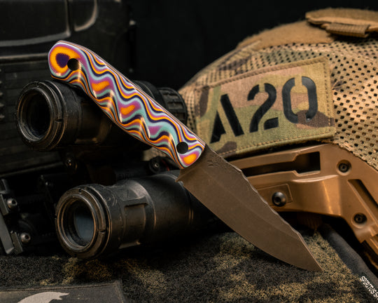 Field Knife Jr- Flashback 2.0 G10, CF Pins, Textured Grip