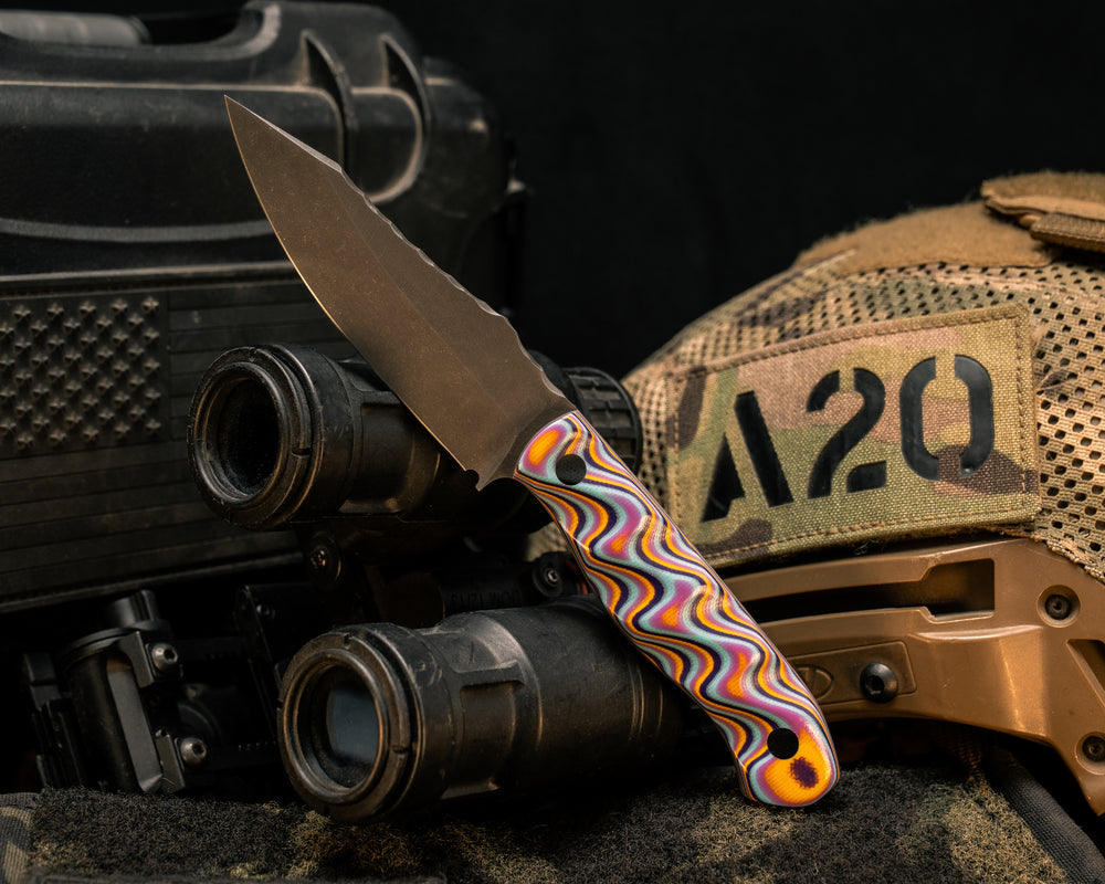 Field Knife Jr- Flashback 2.0 G10, CF Pins, Textured Grip