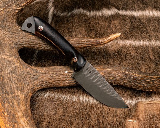 Cav Jr- Desert Ironwood, Copper Patriot Mosaic Pins, Textured Grip, Open tang