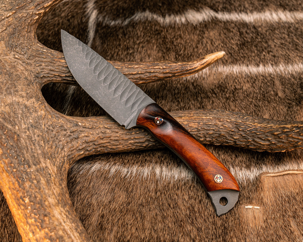 Cav Jr- Desert Ironwood, Copper Patriot Mosaic Pins, Textured Grip, Open tang