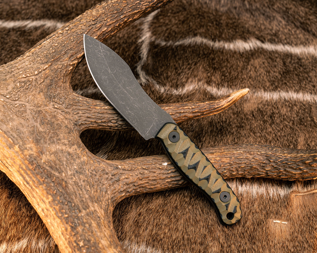 Skinner Jr - OD Green/Black G10, Allen Bolts, Textured Grip