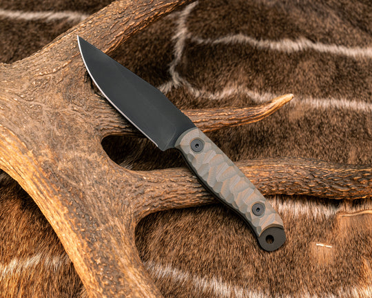 Crow Scalper- Grey G10, Armor Black Cerakote, Allen Bolts, Textured Grip