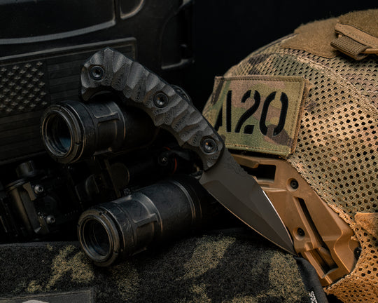 3" HUMINT - Black G10, Armor Black Cerakote, Allen Bolts, Textured Grip