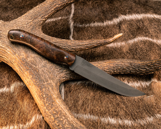 Crow Breakdown- Redwood Burl, Patriot Mosaic Pins, Brass Lanyard Pin, Smooth Grip