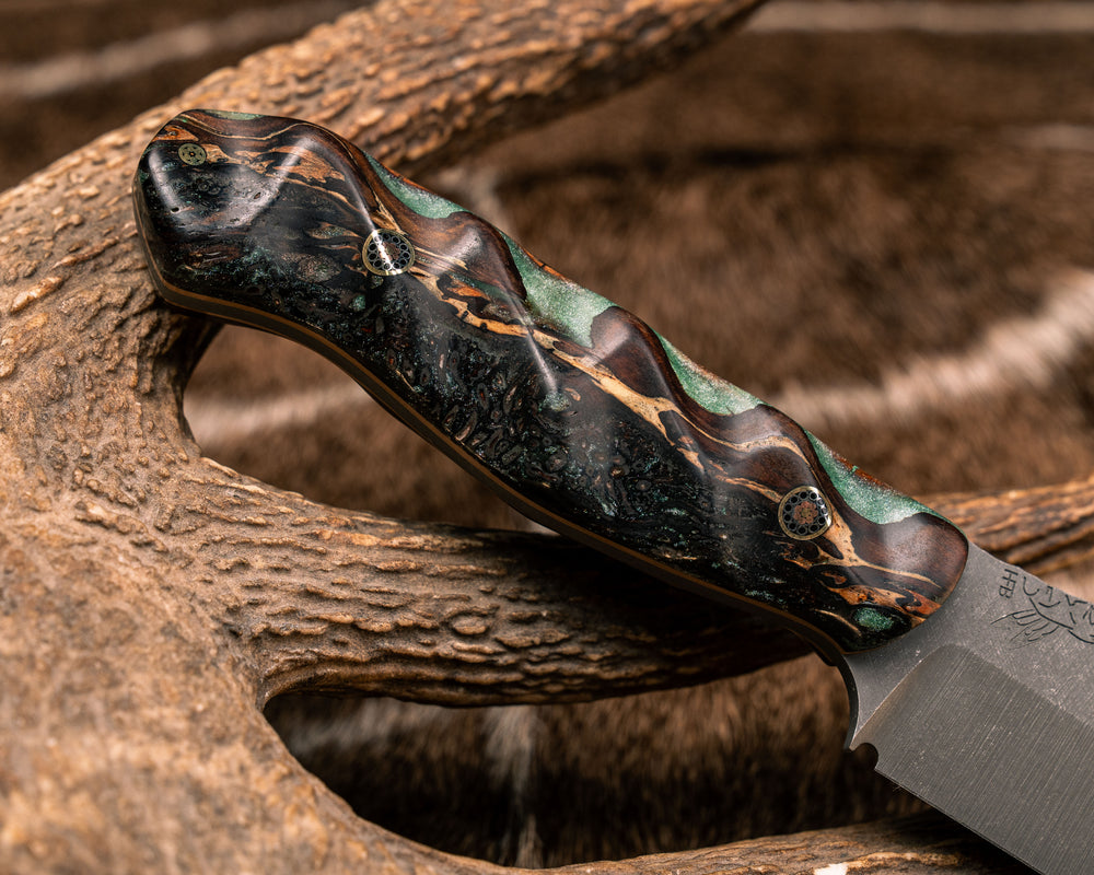Field Knife- Tree Fern Trunk, Mosaic Pins, Textured Grip
