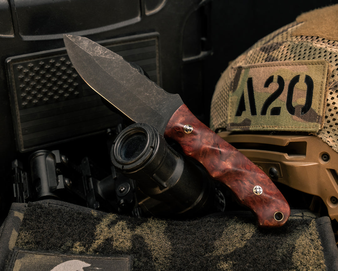 Disaster Jr- Dyed Maple, Mosaic Pins, Brass Lanyard Pin, Textured Grip