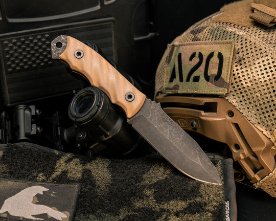 Disaster Jr- Ghost/Coyote G10, Allen Bolts, Textured Grip