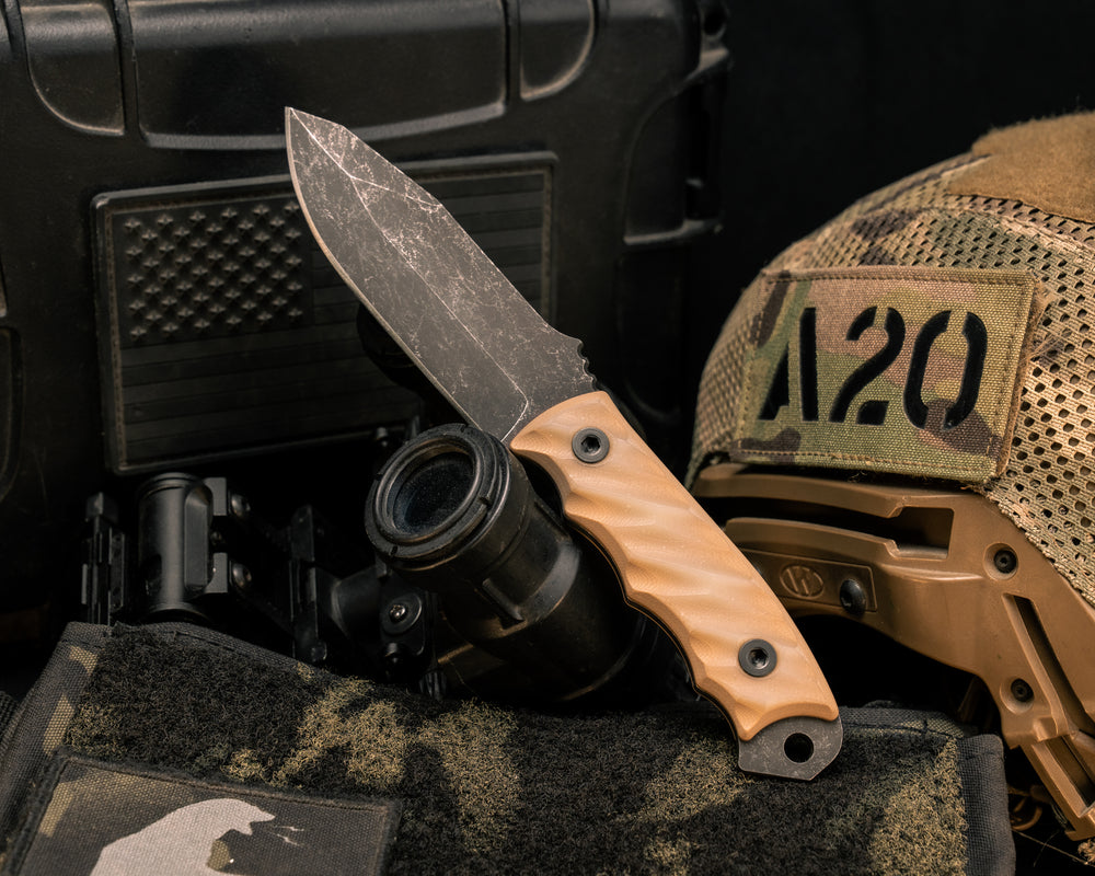 Disaster Jr- Ghost/Coyote G10, Allen Bolts, Textured Grip